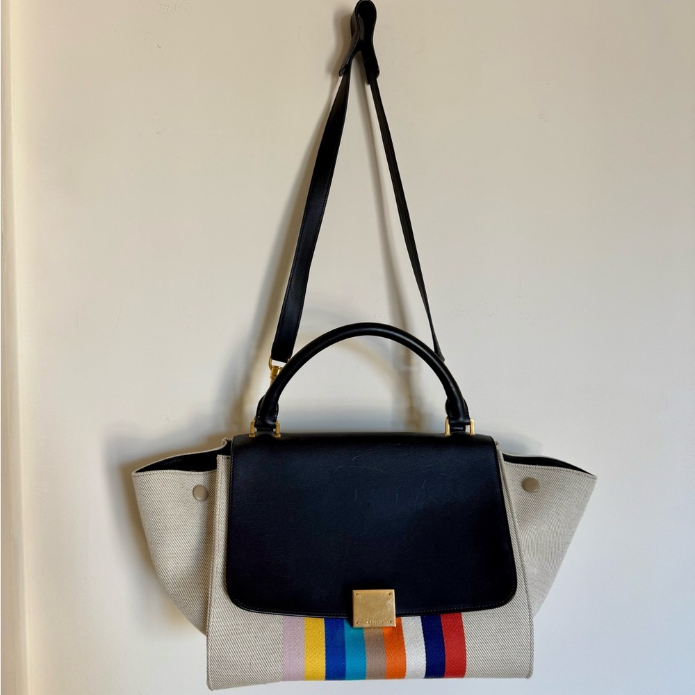 Rare Céline Rainbow Striped Small Trapeze Bag – like new!